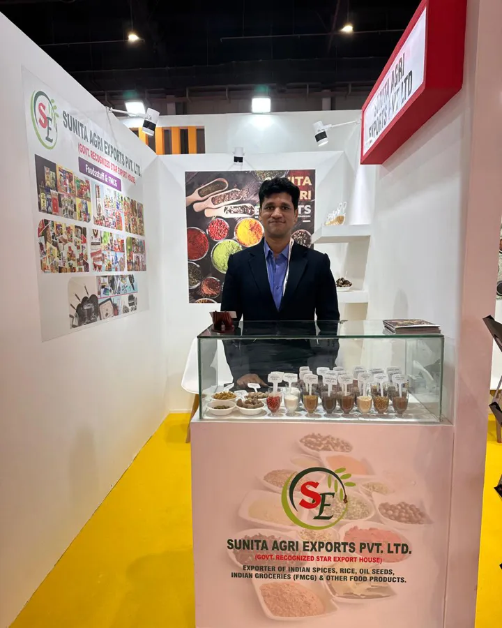 Sunita Agri Exports team meeting buyers at an international food fair