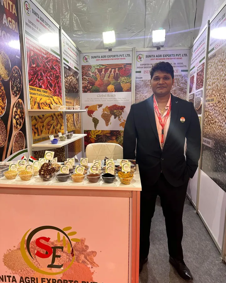 Sunita Agri Exports team meeting buyers at an international food fair