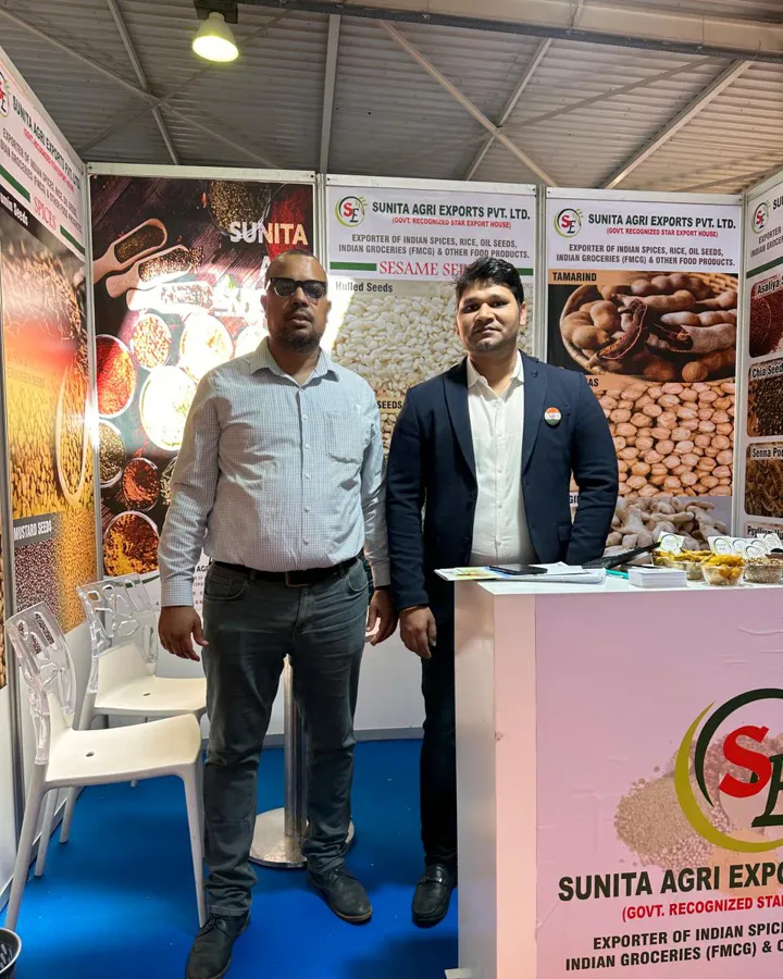 Sunita Agri Exports team meeting buyers at an international food fair