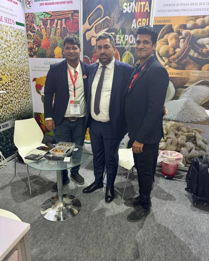 Sunita Agri Exports team meeting buyers at an international food fair
